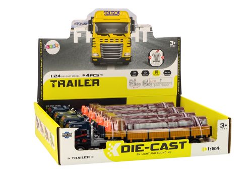 Wood Truck Blue Truck Trailer 1:24 Farönk Hangok Fények