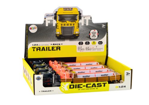 Teherautó pótkocsival kék 1:24 TIR teherautó-tartozékok Hangok