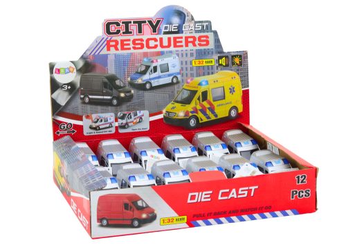 Rendőrautó 1:32 Nyíló ajtók Fények Hangok Hajt