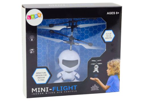 Repülő űrhajós kézi irányítású drón helikopter fehér