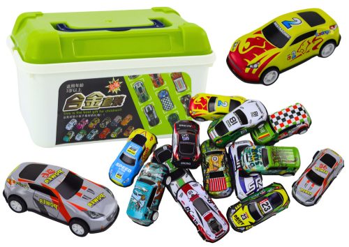 Rugós készlet bőröndben, 30 db. Autók