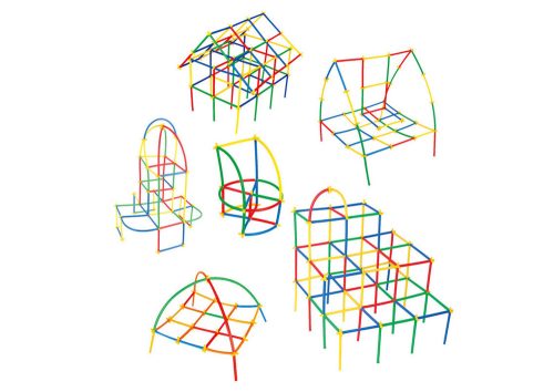 3D konstrukciós szívószál készlet színes dobozban, 800 db