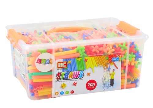 3D konstrukciós szívószál készlet színes dobozban, 800 db