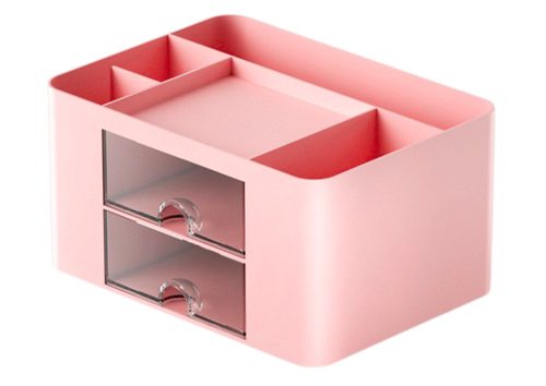 Asztali tároló rendszerező fiókok rózsaszín