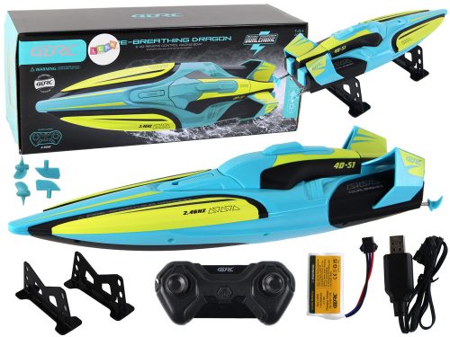 RC Water Boat 2,4G sárga-türkiz vízálló távirányító