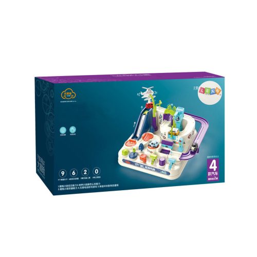 Akadálypálya interaktív parkoló gyerekeknek négy autó