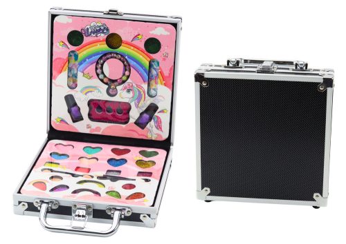 Szépségszett bőröndben Szemhéjfestékek Glitters Körömlakkok Fekete