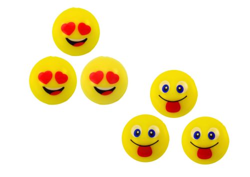 Emoji sárga gumigolyó készlet 6 db