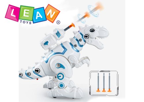 Robot dinoszaurusz Dart Launcher Lights Fehéren hangzik