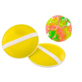   Arcade játék kerek paletták labda tapadókorongokkal, sárga