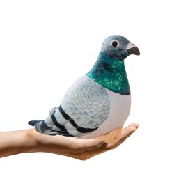 Plüss szürke tarajos galamb kabalafigura 20cm