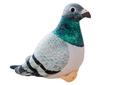 Plüss szürke tarajos galamb kabalafigura 20cm