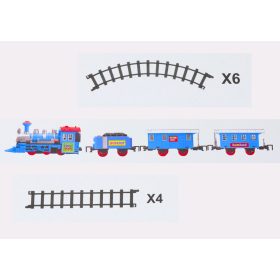   Vonatkészlet, 3 akkumulátoros autó, pályák fény- és hangeffektusok