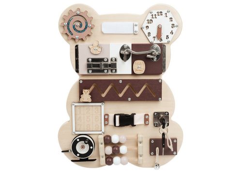 Érzékszervi manipulációs tábla Teddy Bear Fa 14 El