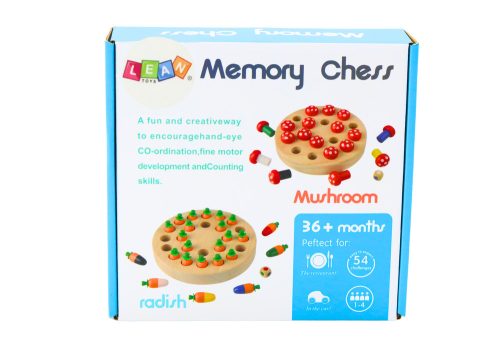 Családi memóriajáték sárgarépa fából