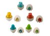Hat geometriai dinoszaurusz tojás halmaza, színes