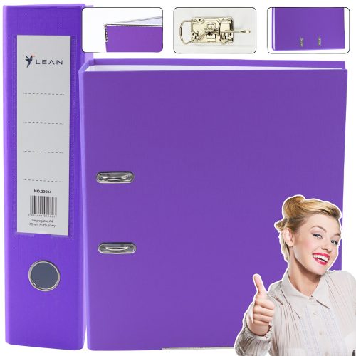 A4/75 mm-es iratgyűjtő szerelvény, emelőkaros mechanizmus, lila