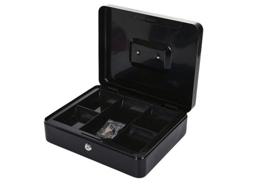 Pénztárca fém rekesszel 2 kulcsos fekete