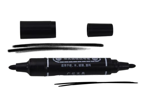 Kétoldalas vízálló jelölőkészlet fekete 10db.