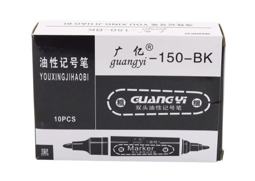 Kétoldalas vízálló jelölőkészlet fekete 10db.