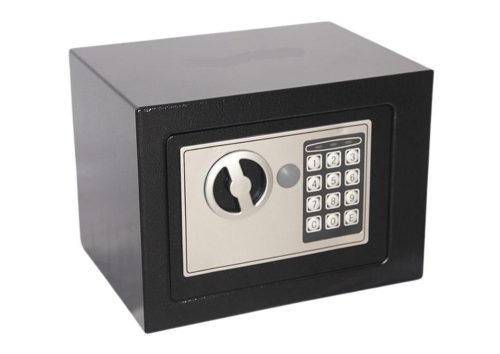 Elektronikus széfkód szekrény acél fekete
