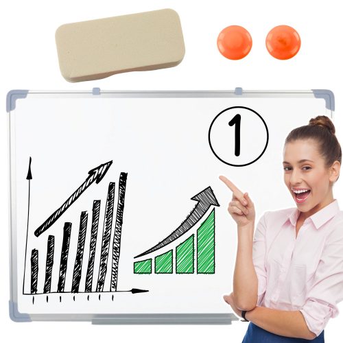 Mágneses, szárazon törölhető tábla szivacs 2 mágnessel 45x60cm
