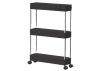 Többfunkciós mobil polc 3 polc kerekeken fekete