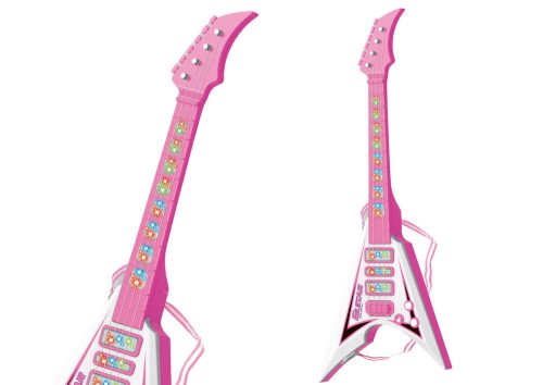 Elektromos gitár gyerekeknek fények dallamok rózsaszín
