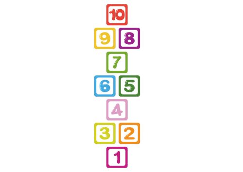 Padlómatricák száma 1-10, oktató jellegű komlóhoz