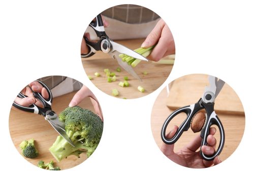 Multifunkcionális konyhai olló csúszásgátló pengetakaró