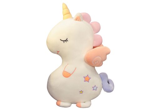 Plüss kabalája bújós játék aranyos unikornis fehér 50cm