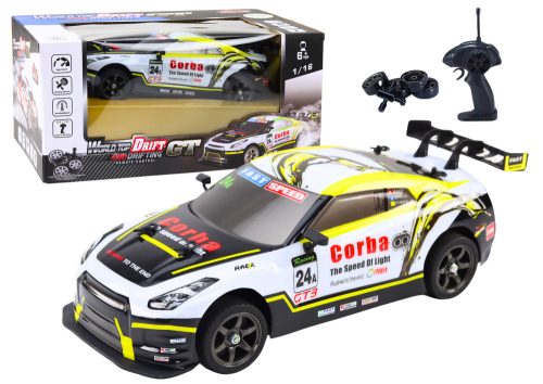 RC Sports Car 1:16 Drift cserélhető kerekek fehér és sárga
