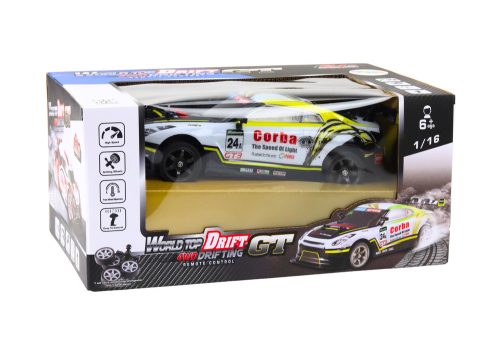 RC Sports Car 1:16 Drift cserélhető kerekek fehér és sárga