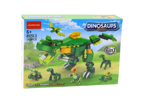 Építőkockák Dinoszauruszok 6 az 1-ben DIY dinoszaurusz készlet 160 darabos.
