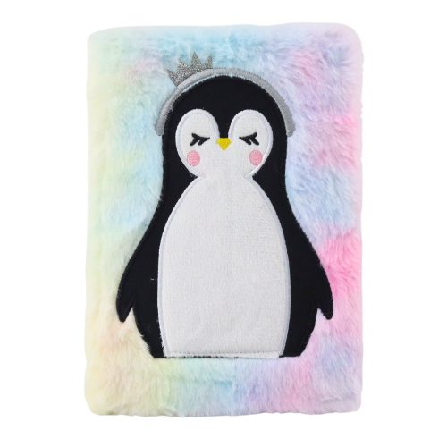 Plüss szőrme jegyzetfüzet bélelt pingvin jegyzetfüzet színes A5