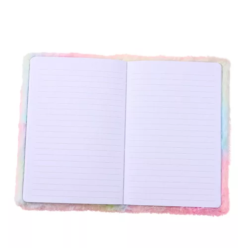 Egyszarvú sörénnyel bélelt plüss szőrű notebook színes A5