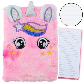   Plüss jegyzetfüzet bélelt egyszarvú rózsaszín szivárvány