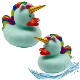   Kacsa Unicorn fürdőjáték szivárványos sörényfarkú zöld