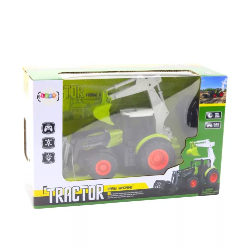 Mezőgazdasági traktor forgó kanállal és kotrógéppel 2 az 1-ben távirányítós 2,4G