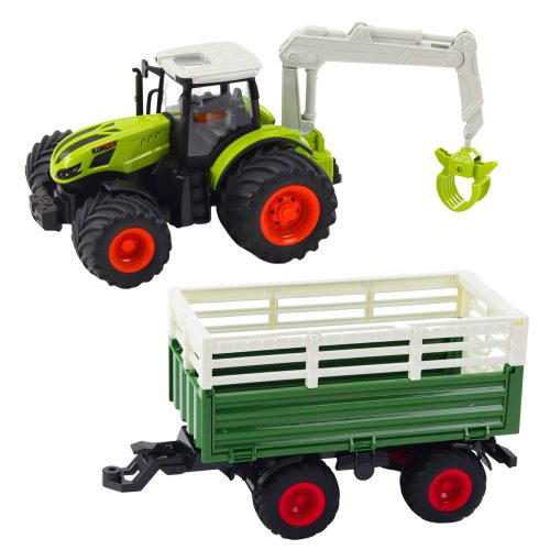 Mezőgazdasági traktor pótkocsival és markolóval Távirányított RC 2.4G