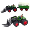 RC távirányítós mezőgazdasági traktor pótkocsival és villákkal dupla kerekekkel