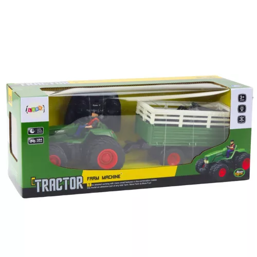 Mezőgazdasági traktor pótkocsival és villákkal Távirányított RC 2.4G