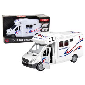 Autó lakóautó fehér fények hangok nyitó ajtók