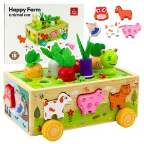   Fából készült oktatási játék Happy Farm mágneses féregválogató