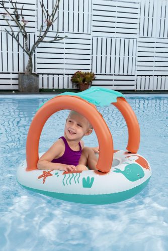 Felfújható ponton tetővel 84 x 67 cm Bestway 34203