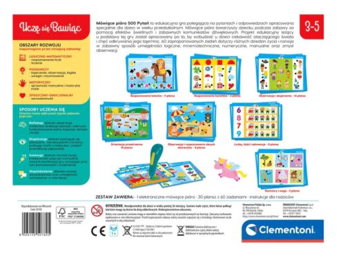 Beszélőtoll 500 kérdés lengyel nyelvű Clementoni 50782