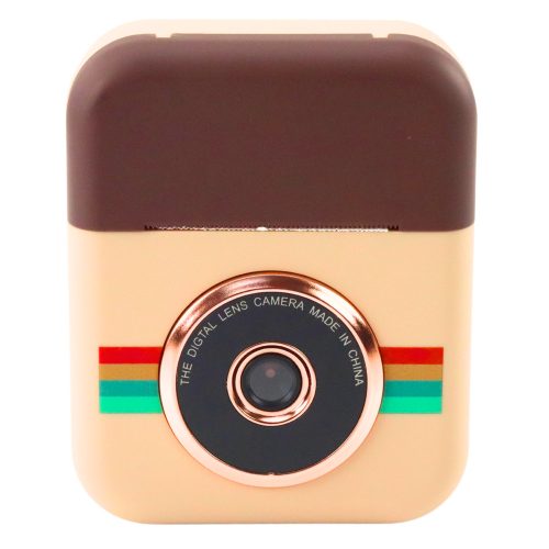 Gyermek digitális fényképezőgép azonnali nyomtatóval, barna 3 tekercs papírral