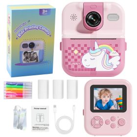   Azonnali fényképezőgép hőnyomtatóval Játékok 3 tekercses Rózsaszín Unikornis