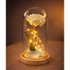 Örök Rózsa Üvegkupolában LED Világítás Fehér 21x11cm
