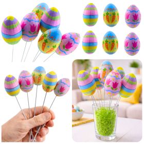   Húsvéti tojások dróttal Pick sárgarépa tulipán dekoráció színes 6db